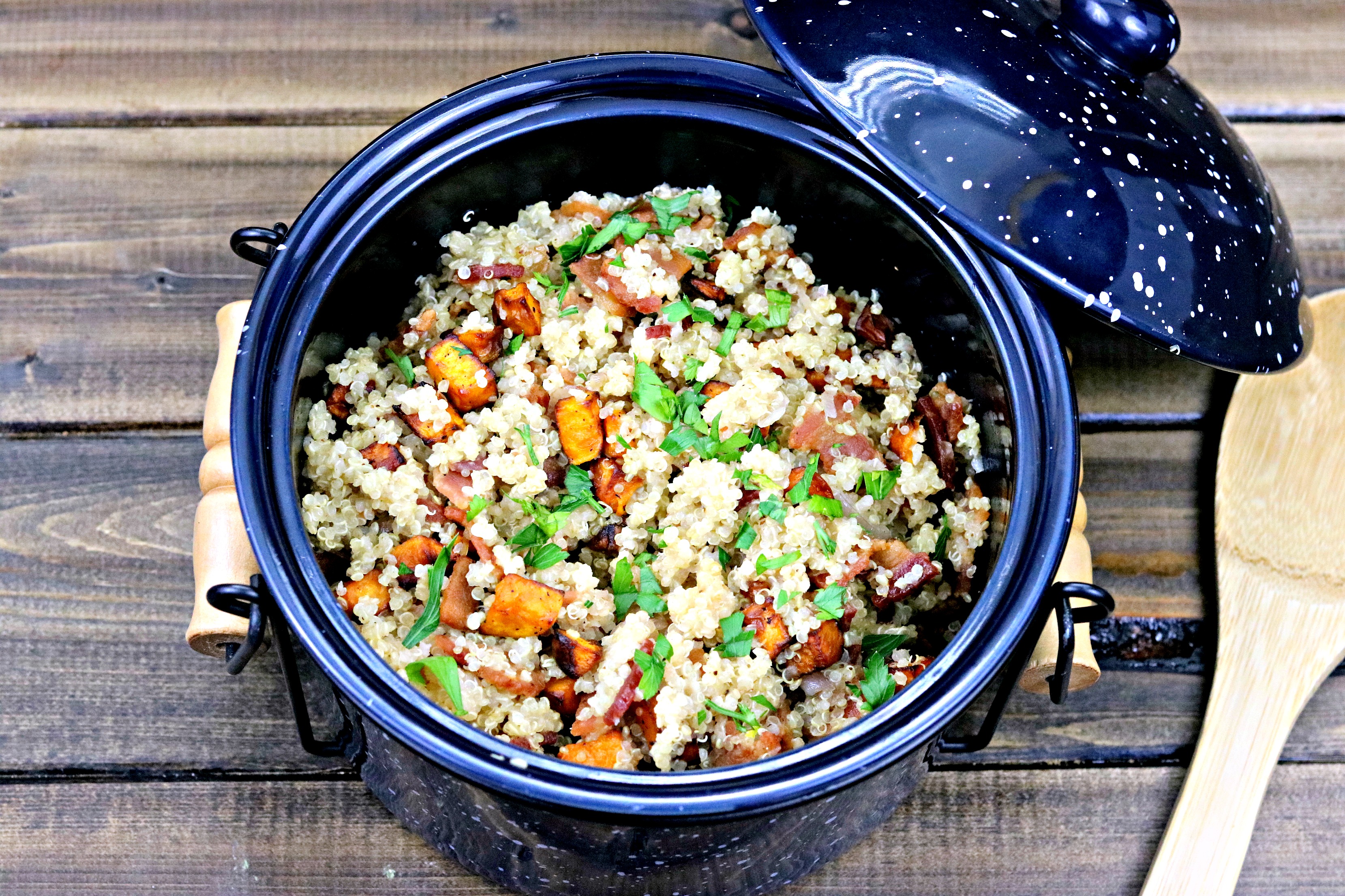 Sweet Potato and Bacon Quinoa Sweet Beginnings Blog