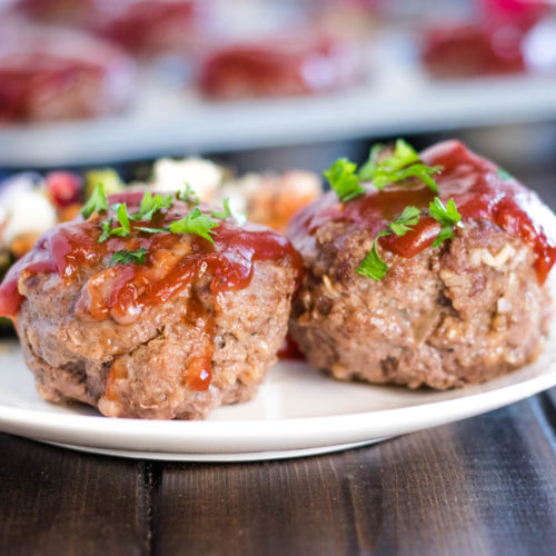 meatloaf muffins on white plate